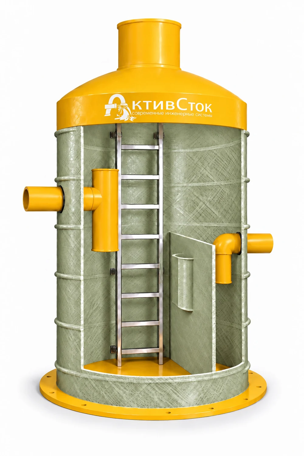 Жироотделитель вертикальный АктивСток-OJ(V) из стеклопластика
